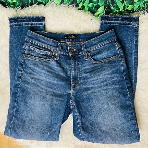 J. Crew Mercantile blue jeans distressed style casual size 25 - Picture 3 of 11